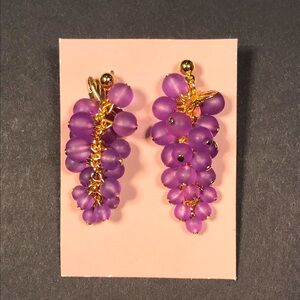 Purple cluster earrings